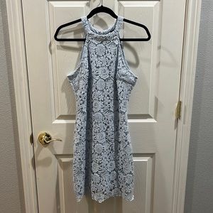 Love Poem Light Grey Lace Dress